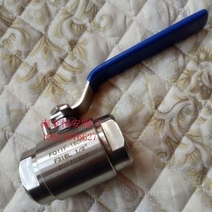 304不锈钢16MPA螺纹二片式 超压316L锻直通球阀160公斤压力