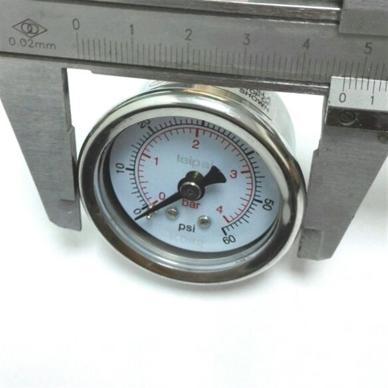 不锈钢外壳防水压力表  60psi 4bar 40-41mm 0.4mpa 美制牙npt1/4