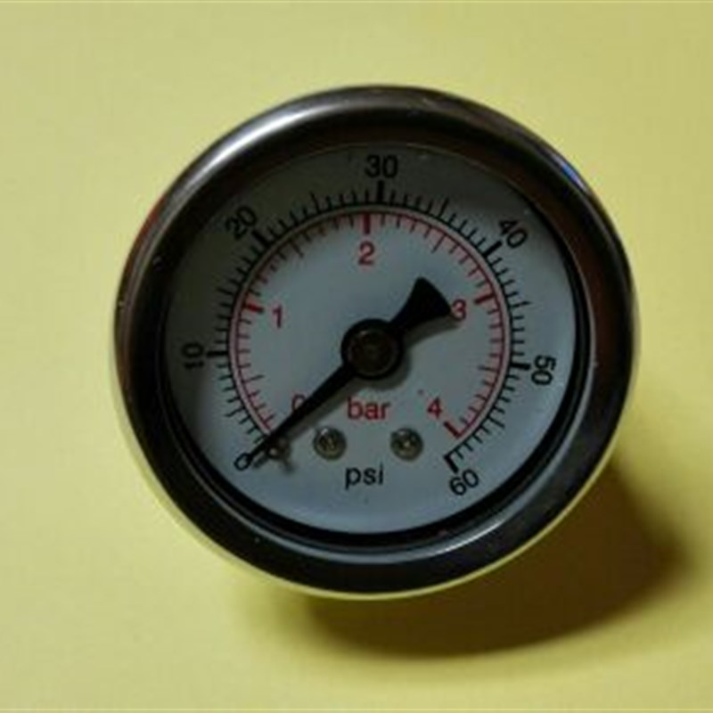 背接式抗震压力表 耐震轴向压力表 40mm 0-4bar 0-60psi ZG1/8