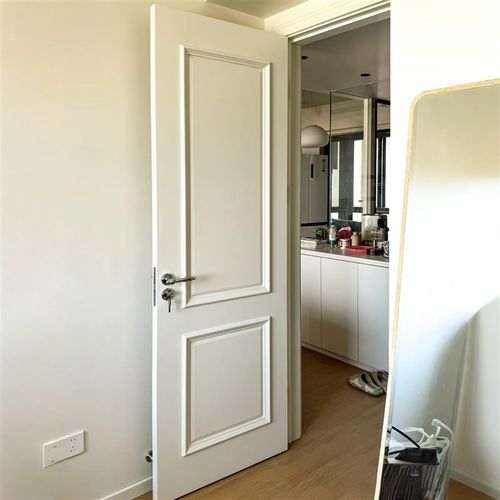 法式奶油风实木烤漆门房间门实木多层卧室门双门实木覆合门定制