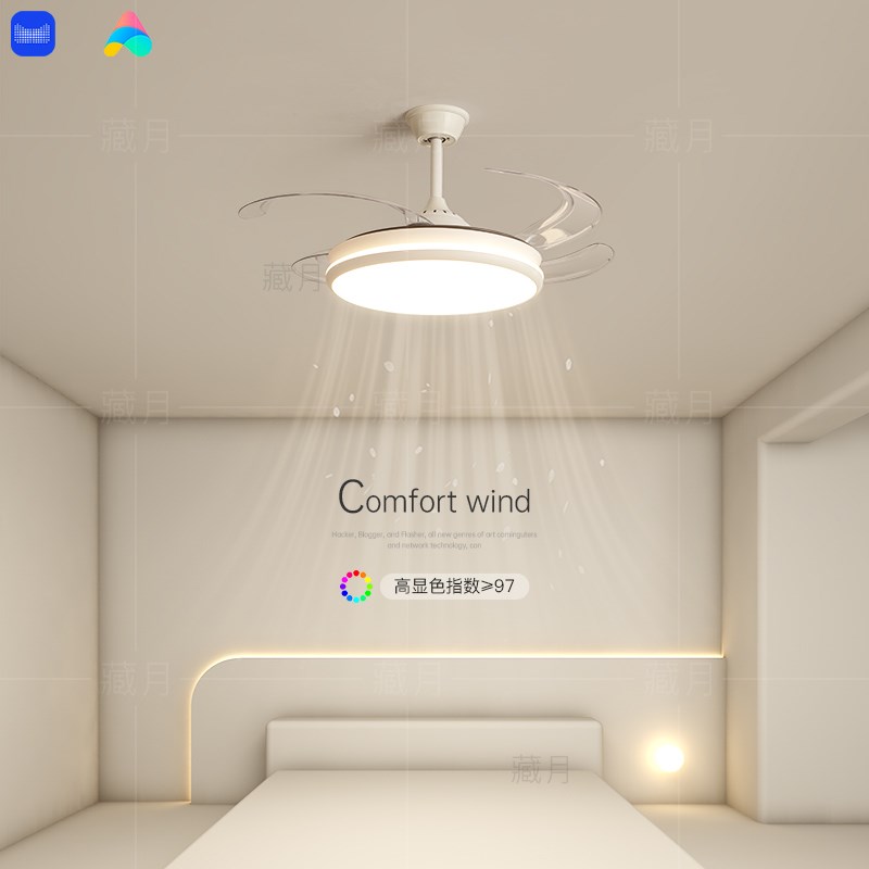 简约现代主卧室灯风扇灯创意led吸顶灯客厅灯吊扇灯餐厅房间灯具