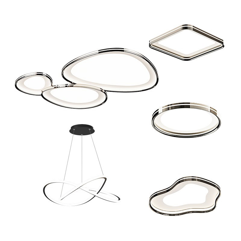 高端鹅卵石客厅主灯2025年新款亮黑大气大厅吸顶灯具组合全屋套餐