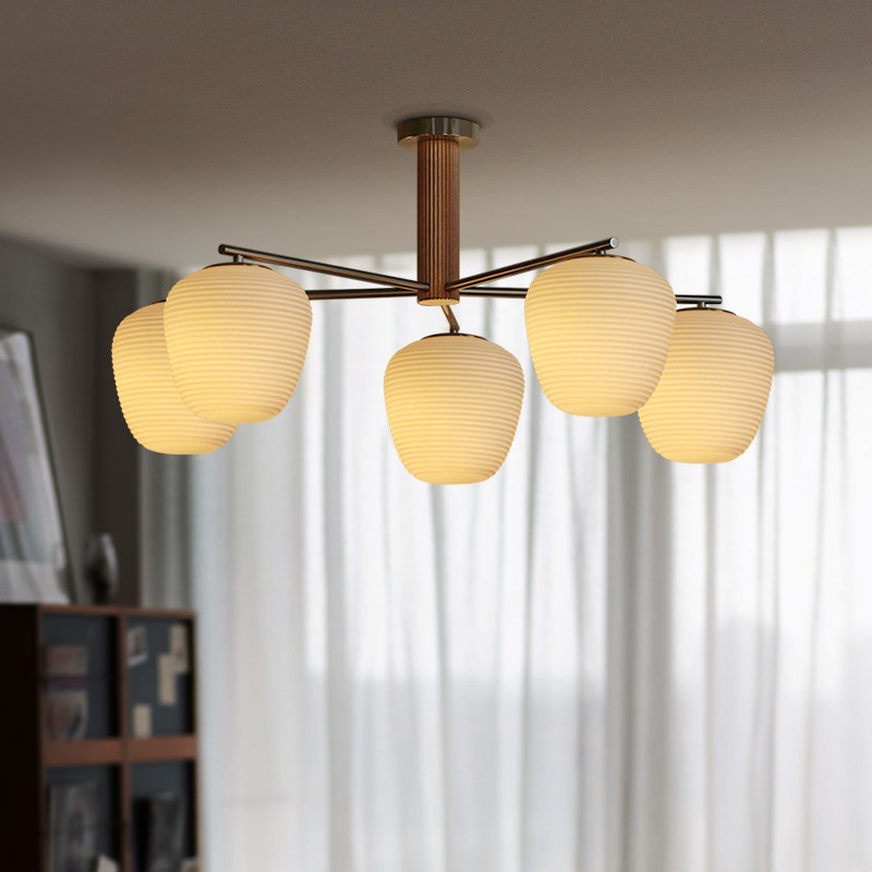 硕果客厅主灯智能日式吸顶灯侘寂中古吊灯复古北欧奶油风原木灯具