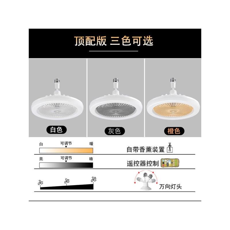 E27螺口风扇灯风扇吊灯一体灯遥控厨房节能房间led家用卧室吸顶灯