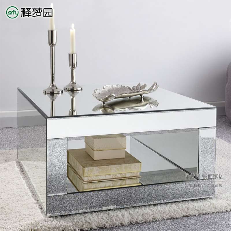 镜面茶几小户型家用现代客厅沙发边角几简约网红摄影道具茶几3210