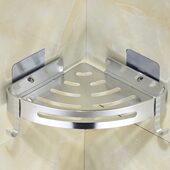 免打孔太空铝卫生间置物架壁挂浴室厕所吸壁式 吸盘卫浴收纳三角架