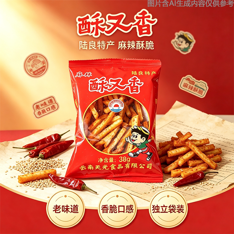 土豆丝休闲小吃云南陆良特产袋装麻辣香脆土豆片薯片酥又香零食