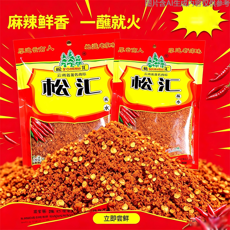 松汇蘸水云南特产辣椒面大袋超值装散装鲜香够味烧烤调料火锅批发