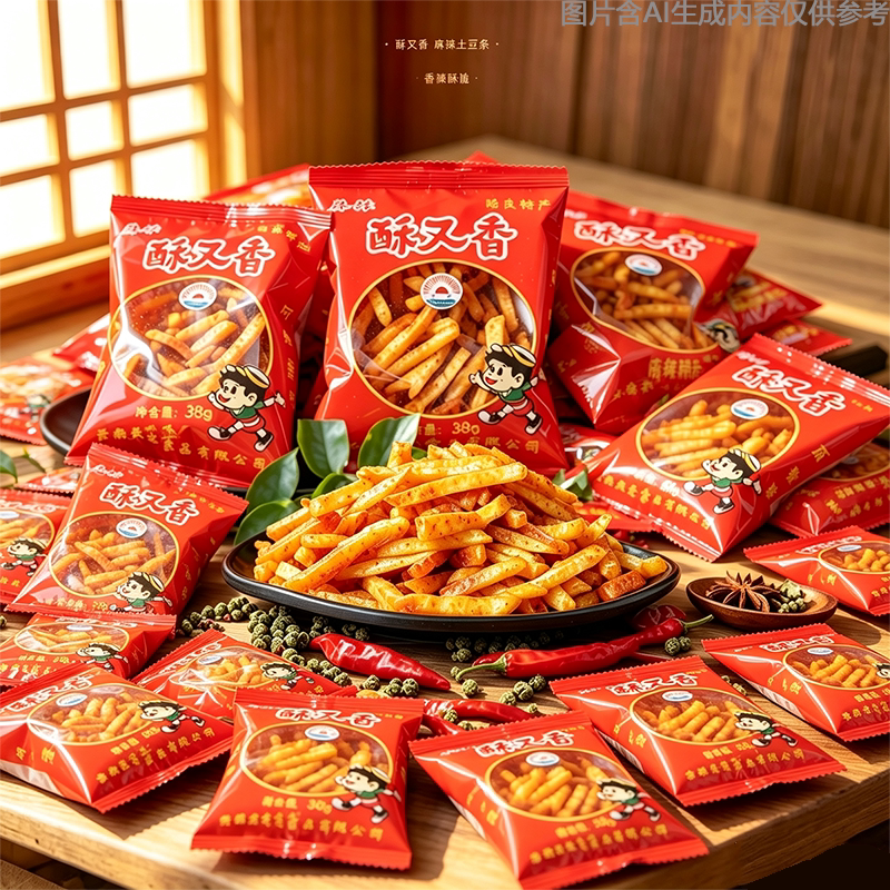 云南陆良特产麻辣土豆片香脆洋芋丝片小吃麻辣土豆丝零食薯片袋