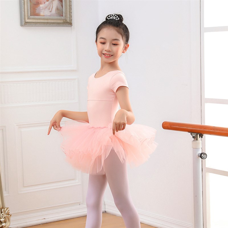 儿童舞蹈a服夏季练功服女童春秋短袖跳舞裙芭蕾舞裙女孩中国舞服