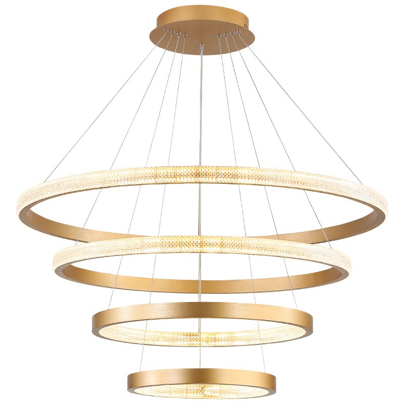 现代简约ledj餐厅吊灯圆环北欧客厅吊灯创意个性卧室书房吧台灯具