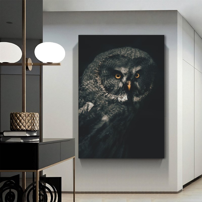 动物猫头鹰d油画酒店装饰画卧室大尺寸挂画新房卧室床头挂画2740图片