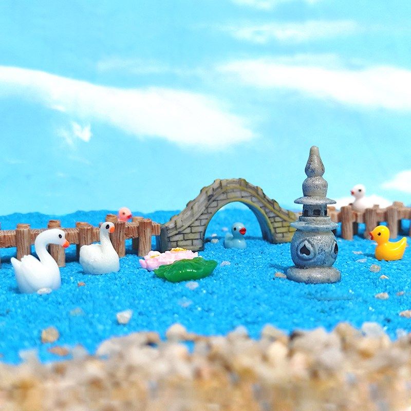 微景观西湖风景套餐小摆件断桥残雪走廊灯塔栈道造景盆景diy装饰