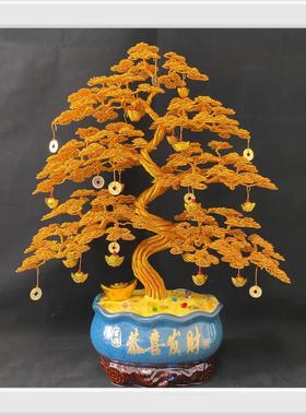 手工艺品摇钱树客厅办公室店铺装饰招财摆件乔迁之喜开业礼品盆景