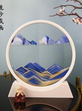 流沙画摆件沙漏客厅电视柜酒柜桌面装饰品创意解压办公室轻奢礼物