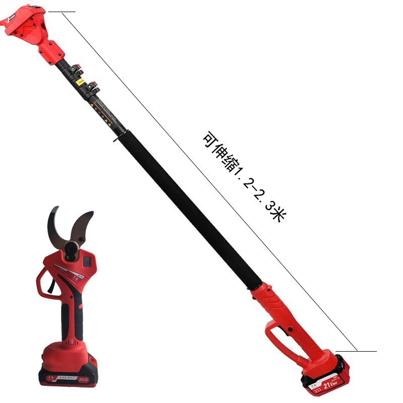 6寸修砍树枝电动伸缩杆高枝锯  园林修枝机果树充电式伸缩高空剪