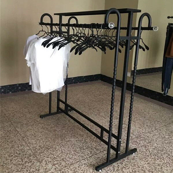 铁艺服装店展示架落地式中岛架女装童装店衣架服装架高档双排货架