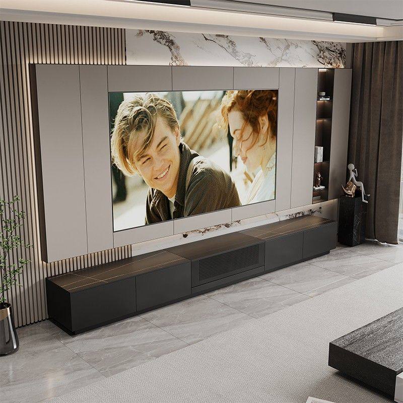 适用海信全自动激光电视柜88寸100寸智能电动伸缩岩板实木电视柜