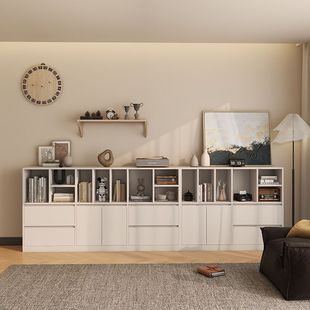 复古风组合书柜书架实木定制沙发边柜客厅电视柜书房收纳储物柜子