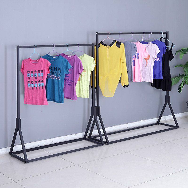 铁艺衣架服装店男女货架展示架落地式中岛架侧挂架衣服架子可伸缩