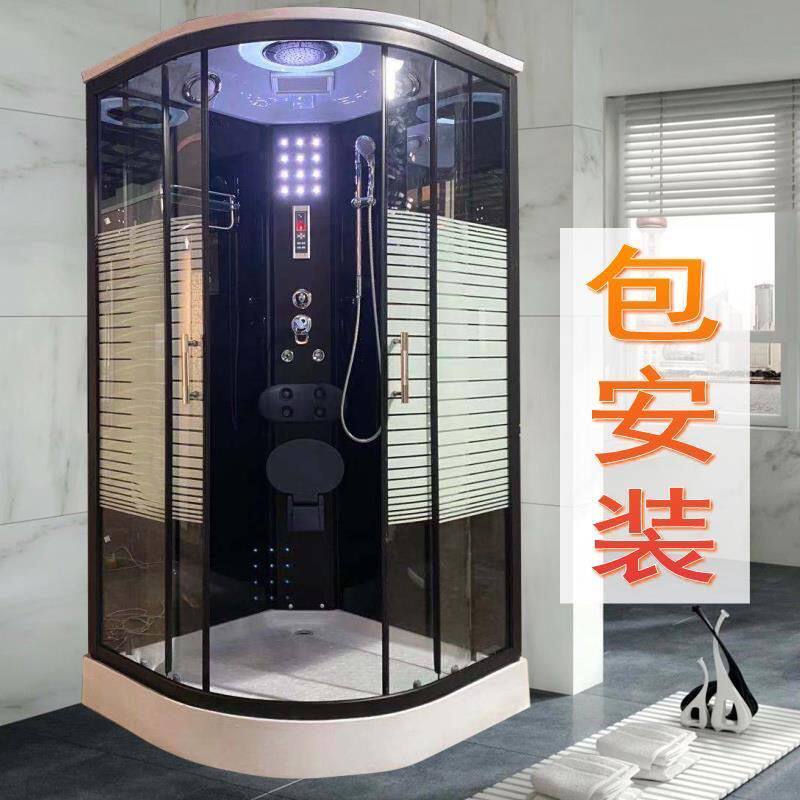 包安装整体淋浴房浴室家用封闭一体加厚钢化玻璃农村沐浴房洗澡房图片