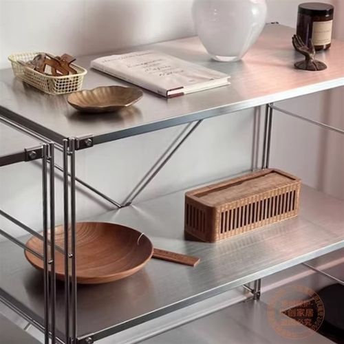 日式不锈钢扫地机器人置物架家用客厅阳台储物落地多层收纳层架货