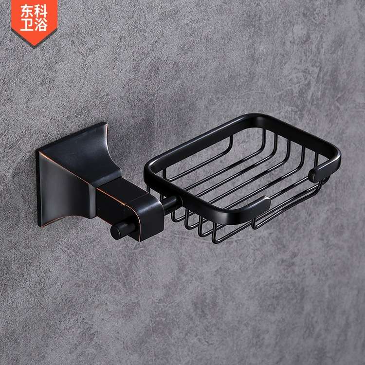 全铜黑色香皂架皂网 欧式仿古肥皂架肥皂盒 浴室五挂件 浴巾架