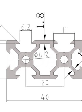 2040VB黑色2040铝材欧标2040V型材30D打印机2040型材黑色铝2040黑