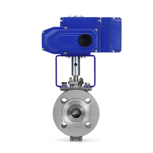 电动V型球VQ947F H高温蒸汽比例调节DN50泥浆颗粒耐磨切断