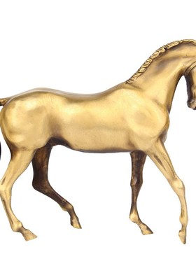 朴器 铜擦黑色站马摆件