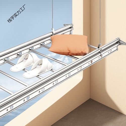 升降晾衣架阳台用晾衣杆手摇晒衣架凉衣架手动顶装固定式双世兰