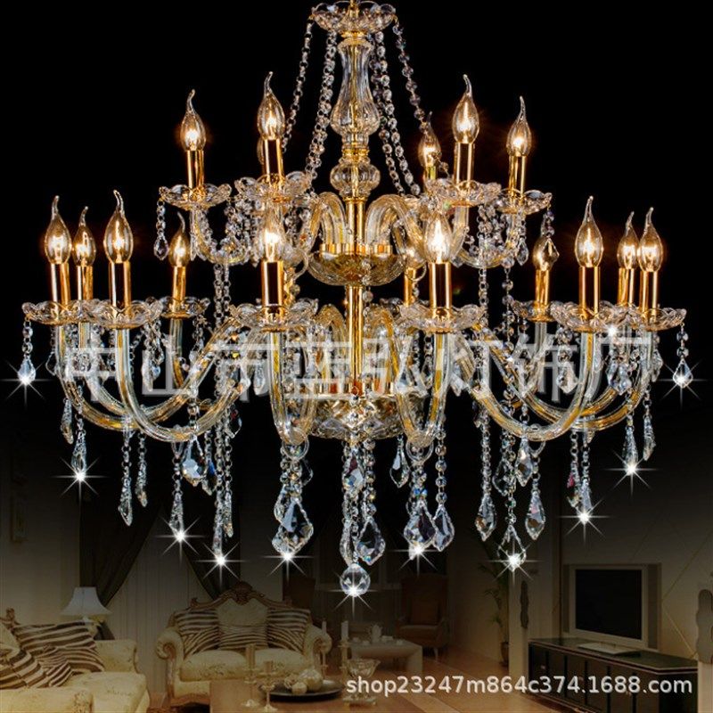 水晶吊灯欧式客厅灯后现代轻奢卧室灯美式餐厅吊灯别墅大气灯