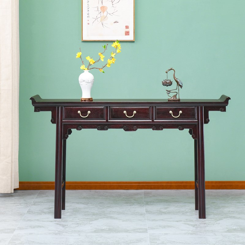 贡艺名居赞比亚血檀中式仿古条案供桌条几翘头案全实木供桌佛台