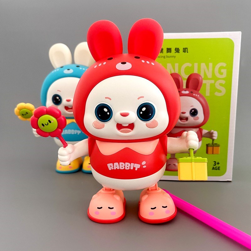 中秋节儿童手提灯笼电动跳舞小兔子宝宝抬头训练玩具LED灯48首歌