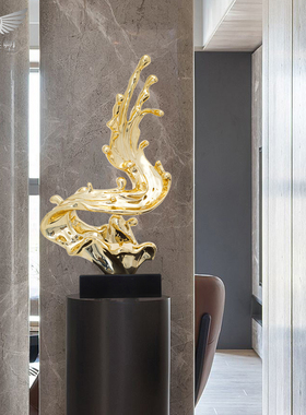 浪花雕塑大型现代艺术工艺礼品摆饰玄关客厅样板房酒店现代创意抽