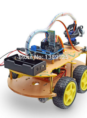 itead drduino智能小车底盘4WD/四轮驱动双层板 循迹/避障 DIY套