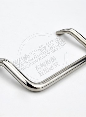 304不锈d钢圆棒折弯角型扁头拉手 工业斜把手 LS531侧边设备提手