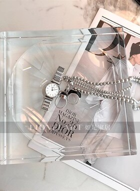 如是收纳托盘高奢合金K9水晶托盘首饰收纳私宅水果盘会所酒店收纳