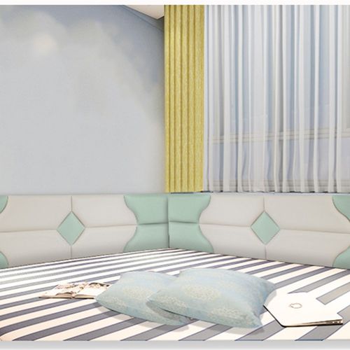 定制软包贴榻榻米墙围炕围挡床头靠背靠垫防撞贴床头墙围自粘软包