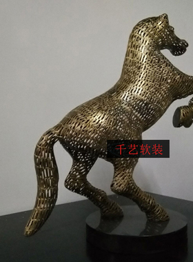 创意工艺品酒店大堂客厅办公室装饰马摆件金属铁艺艺术品桌面摆件