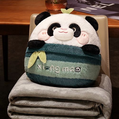 熊有成竹抱枕被子两用毯子二合一办公室午睡枕头车内靠枕女友闺蜜