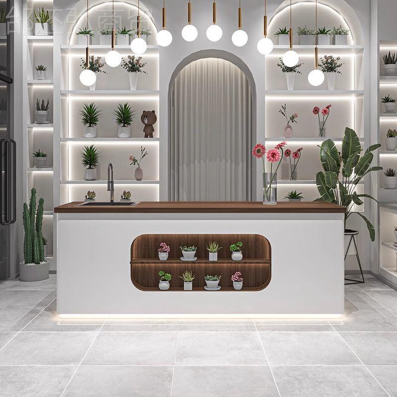 简约现代吧台奶茶前台咖啡切店收银台接待台花店接作台OLP果水果