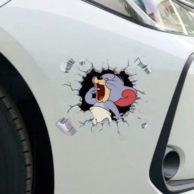 汽车贴纸3d立体贴遮挡凹陷创意个性车贴车身车尾划痕刮痕遮盖贴