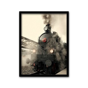 工业风蒸汽火车挂画复古列车饭店老照片壁画怀旧民国风装饰画