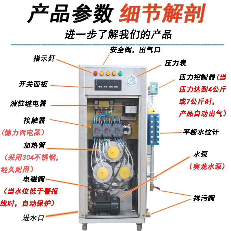 仰望 电蒸汽发生器商用电加热小型工业电热锅炉大型全自动蒸汽机