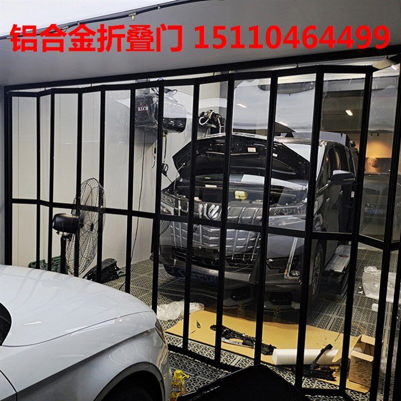 洗车店铝合金汽车房防水帘推拉门间工位商场门