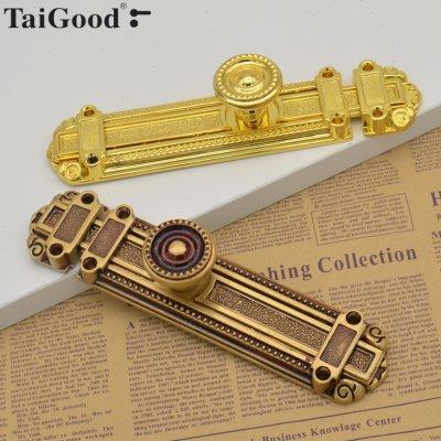 世连泰好全黄铜插销明装实木门大门双开门插销门栓纯铜金色门锁扣