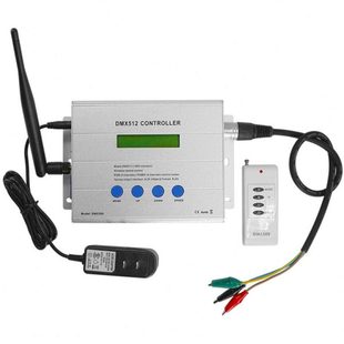 供应远程无线RF遥控DMX512控制器SD卡三通四通道简易手动灯光控台