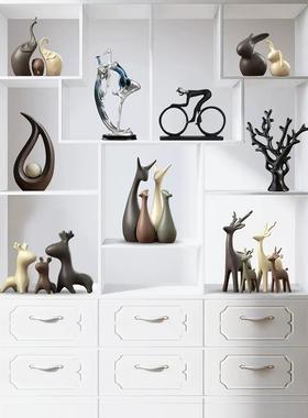 摆件家居装饰现代轻奢高档欧式陶瓷工艺品摆设客厅玄关电视柜酒柜