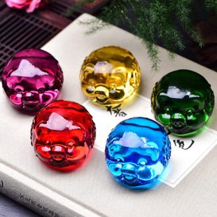 卡通小猪琉璃摆件小猪猪宝宝本命年客厅汽车摆件创意配件小玩件